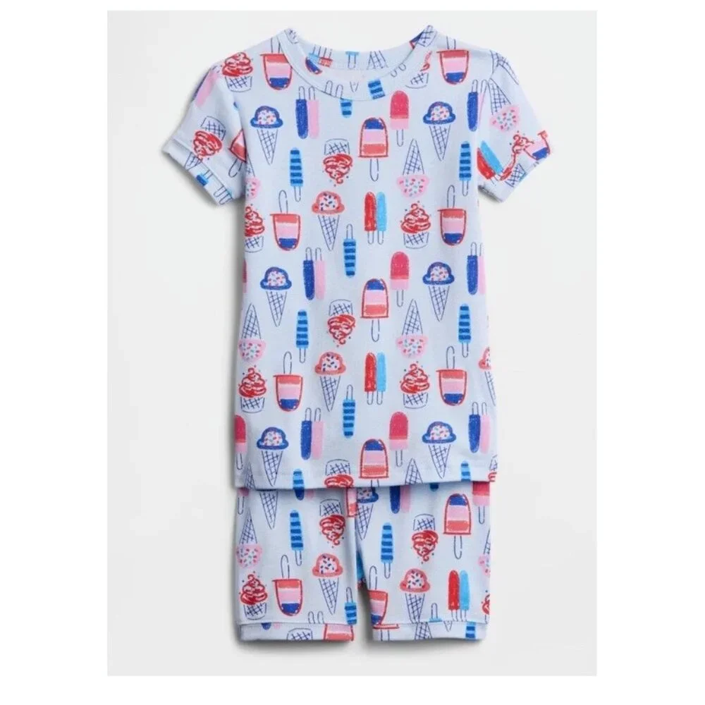 GAP Kids 100% Organic Cotton Ice Pop Girls PJ Short Sleeve Set